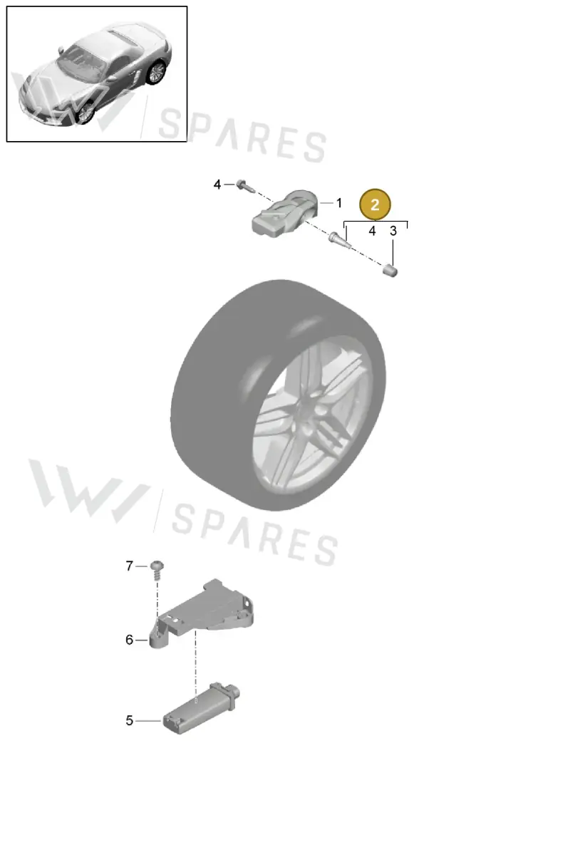 9P1601361D — Porsche Boxster (2016-2019) diagram p48601005, position 2