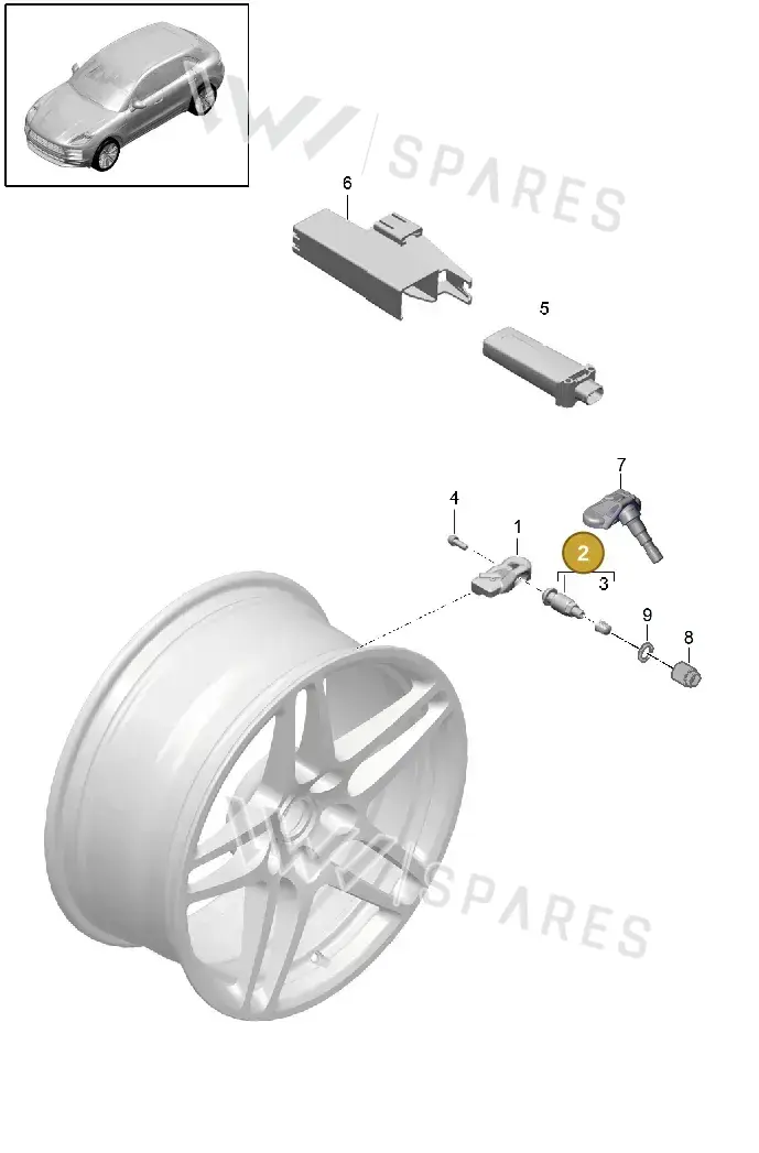 9P1601361D — Porsche Macan (2018-2022) diagram p52601050, position 2