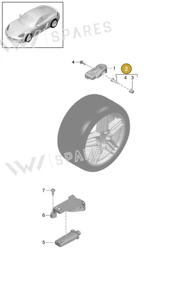 9P1601361E — Porsche Cayman (2016-2019) diagram p50601050, position 2