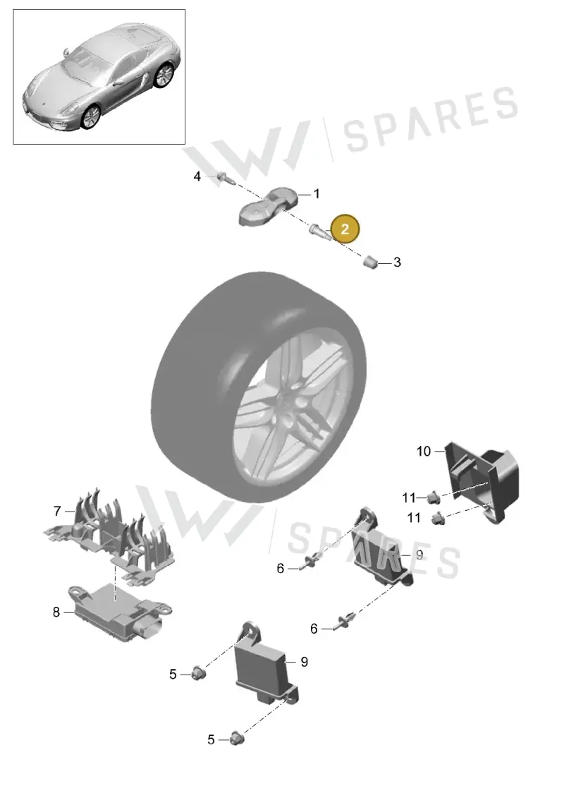 9P1601361F — Porsche Cayman (2013-2016) diagram p40601005, position 2