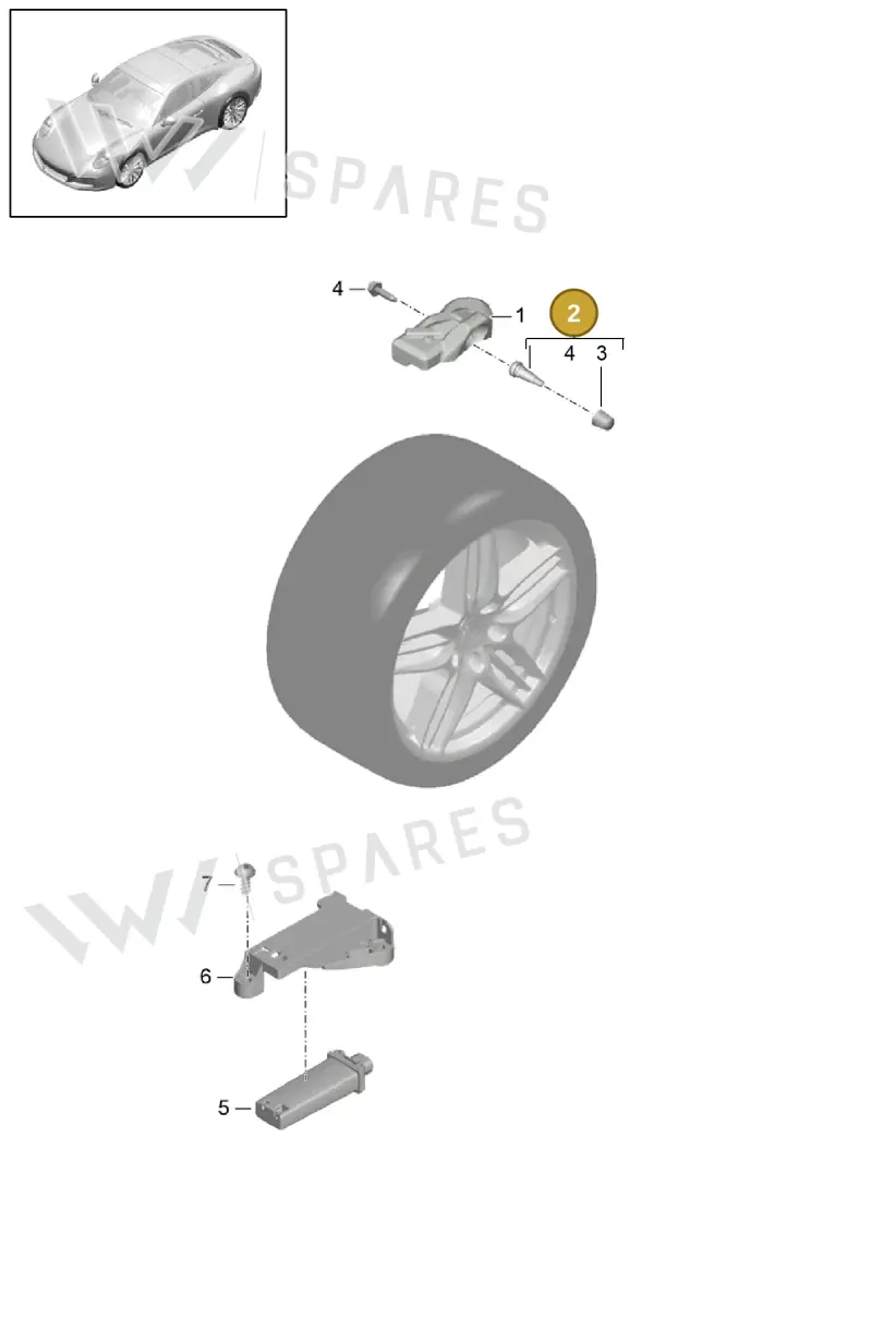 9P1601361F — Porsche 991 II Carrera 4 (2016-2019) diagram p47601005, position 2