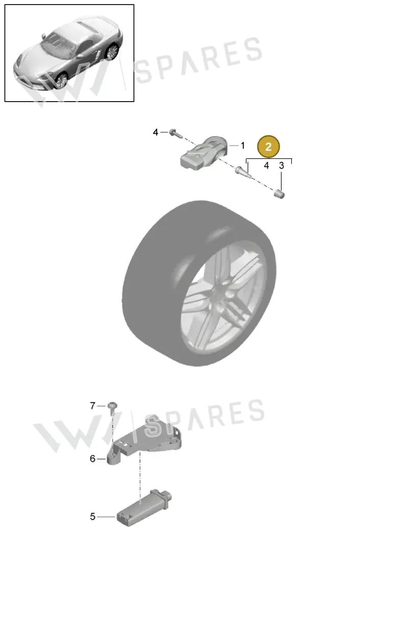 9P1601361F — Porsche Boxster (2016-) diagram p48601005, position 2