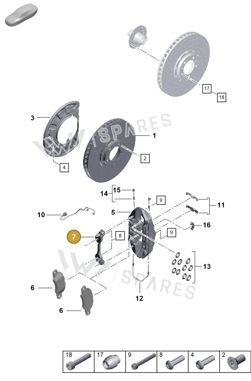 9P1611315B — Porsche 992 Sport Classic (2020-) diagram p57602000, position 7