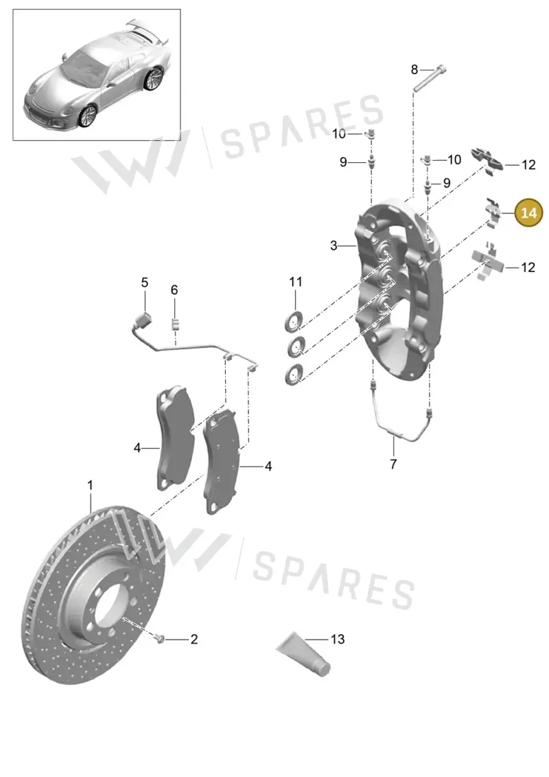 9P1615133A — Porsche 911 (2013-2020) diagram p41602000, position 14