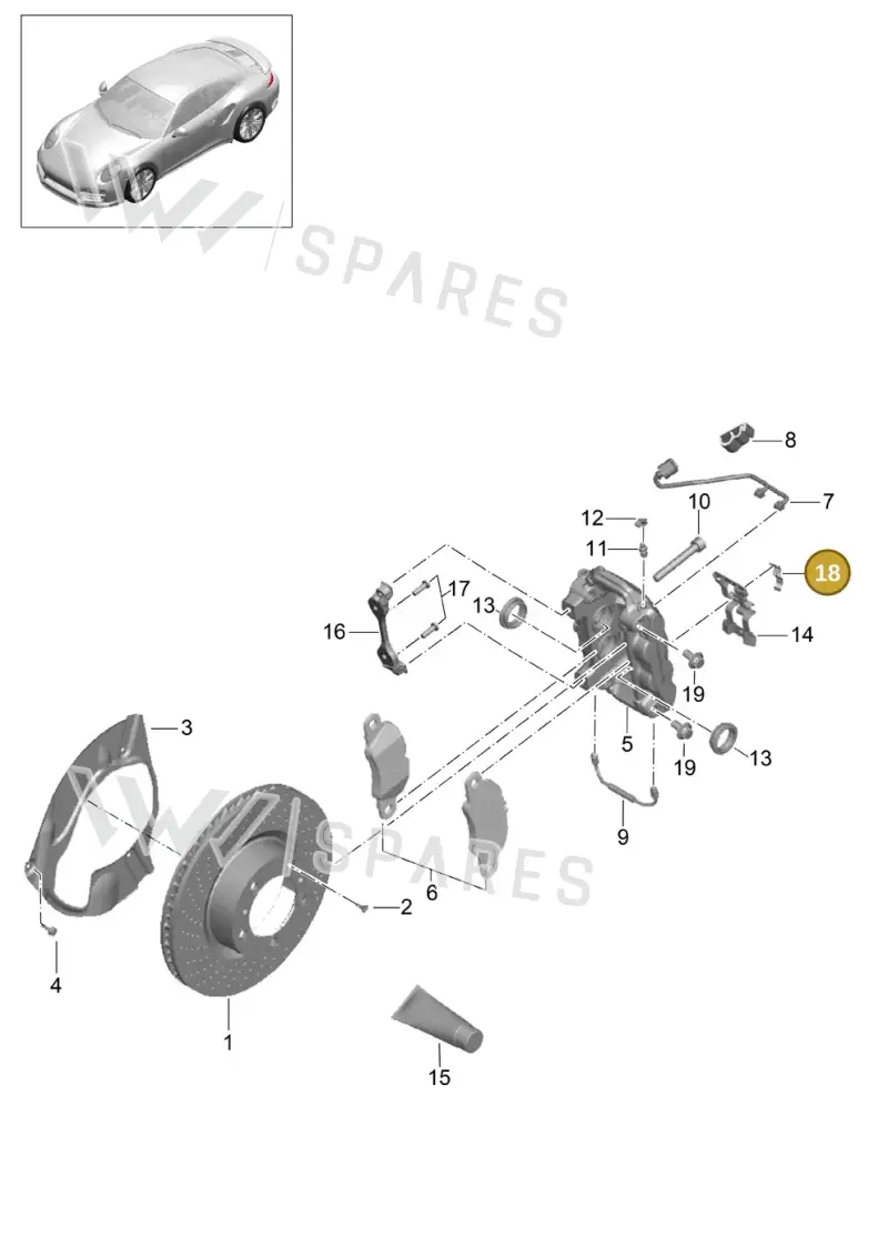 9P1615133A — Porsche GT2 RS Clubsport (2013-2020) diagram p42602002, position 18