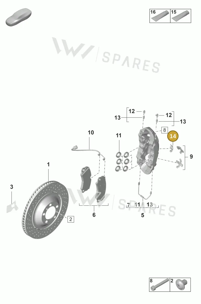 9P1615133A — Porsche 911 (2021-2022) diagram p59602010, position 14
