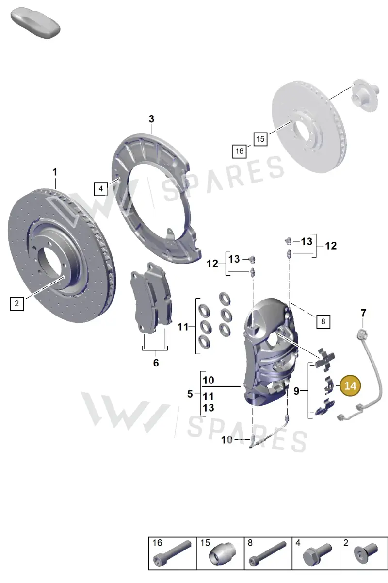 9P1615133A — Porsche 911 (2024-2025) diagram p63602020, position 14