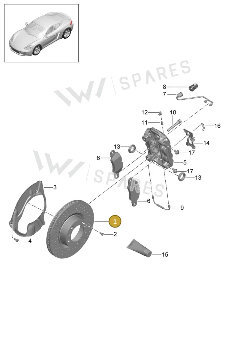 9P1615301J — Porsche Cayman (2016-2019) diagram p50602000, position 1