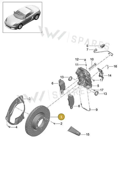 9P1615302J — Porsche Boxster (2016-2019) diagram p48602000, position 1