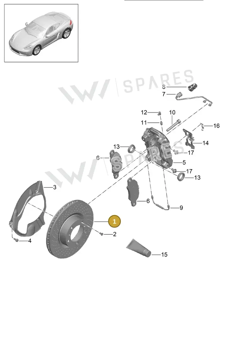 9P1615302J — Porsche Cayman (2016-2019) diagram p50602000, position 1