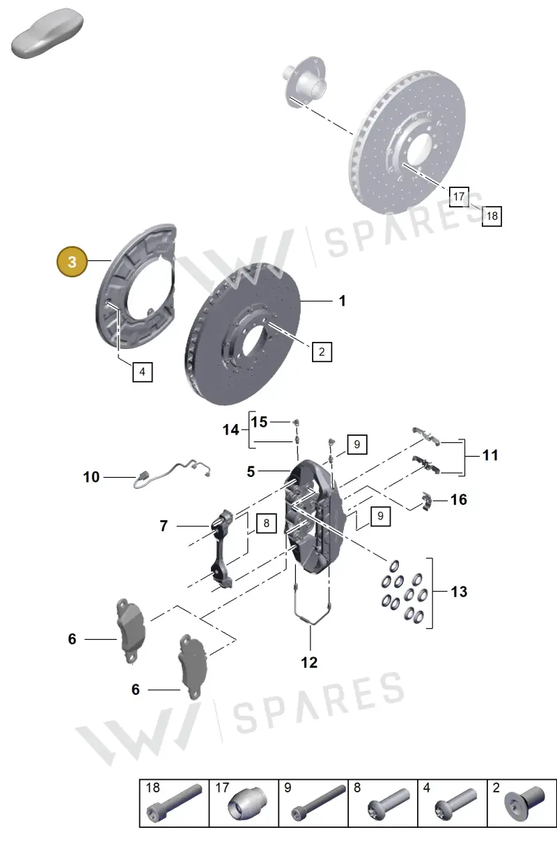 9P1615311B — Porsche 992 Sport Classic (2020-) diagram p57602000, position 3