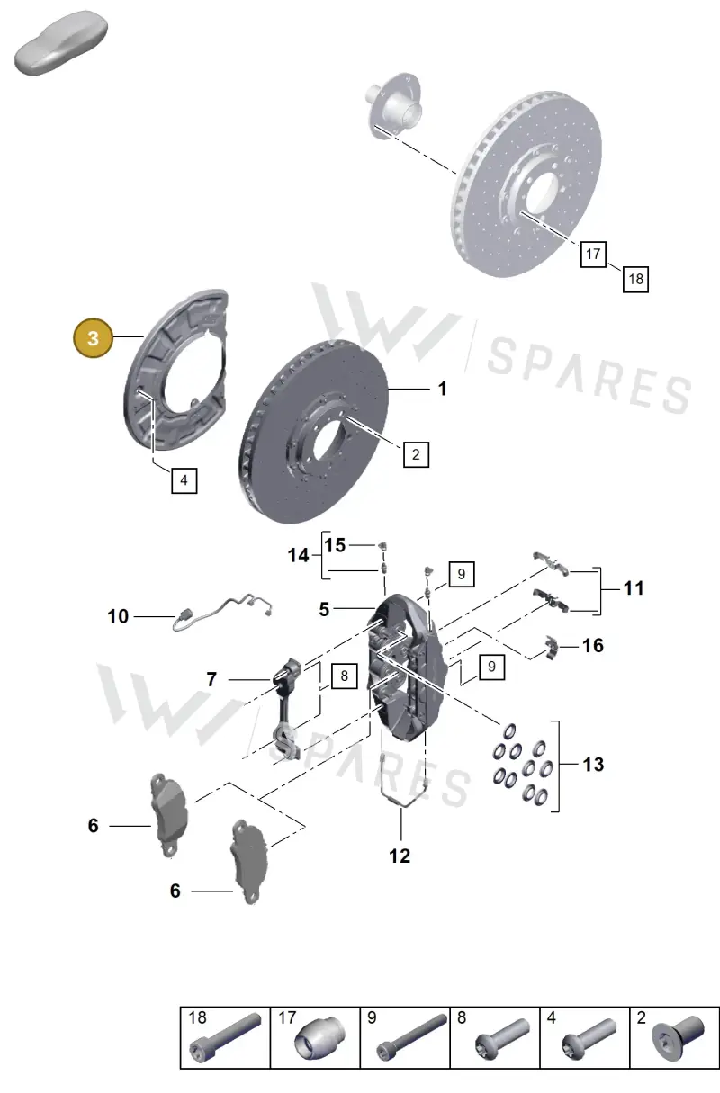 9P1615312B — Porsche 992 Sport Classic (2020-) diagram p57602000, position 3