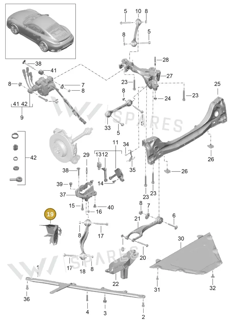 9P1615457H — Porsche 911 (2013-2020) diagram p42501001, position 19