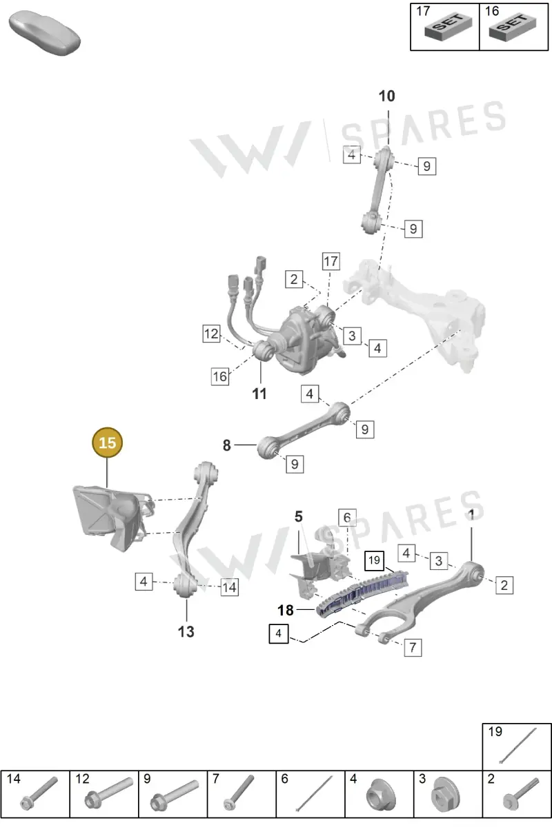 9P1615458F — Porsche 911 (2018-2024) diagram p53501015, position 15