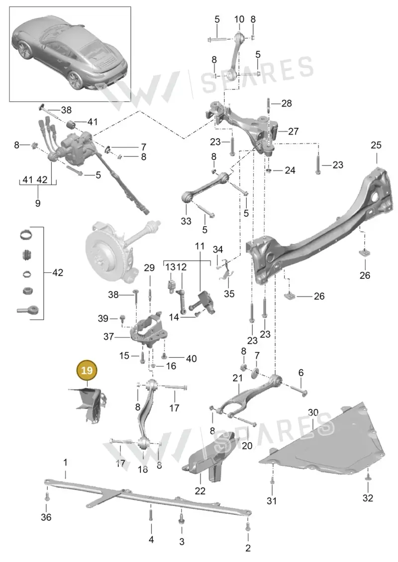 9P1615458H — Porsche 911 (2013-2020) diagram p42501001, position 19