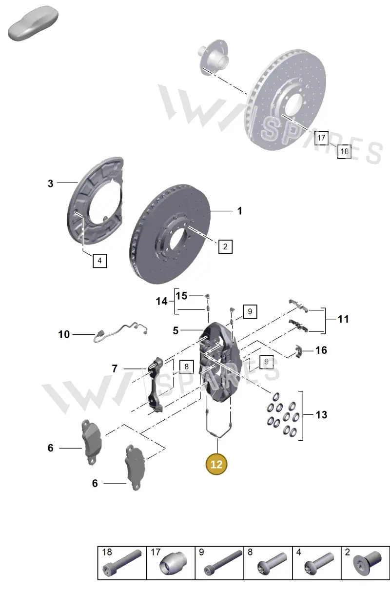 9P1615701A — Porsche 911 (2020-2022) diagram p57602000, position 12