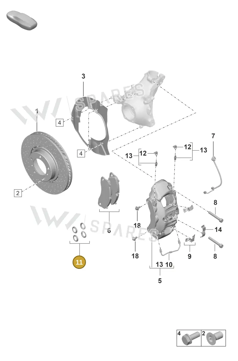 9P1698671A — Porsche 992 Carrera 4 GTS (2018-2024) diagram p53602005, position 11