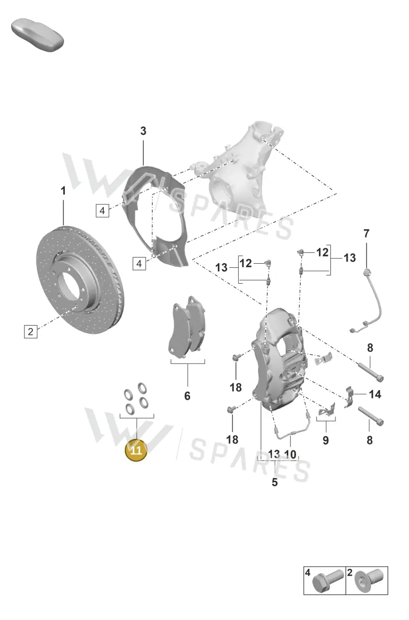 9P1698671B — Porsche 992 Carrera 4 GTS (2018-2024) diagram p53602005, position 11