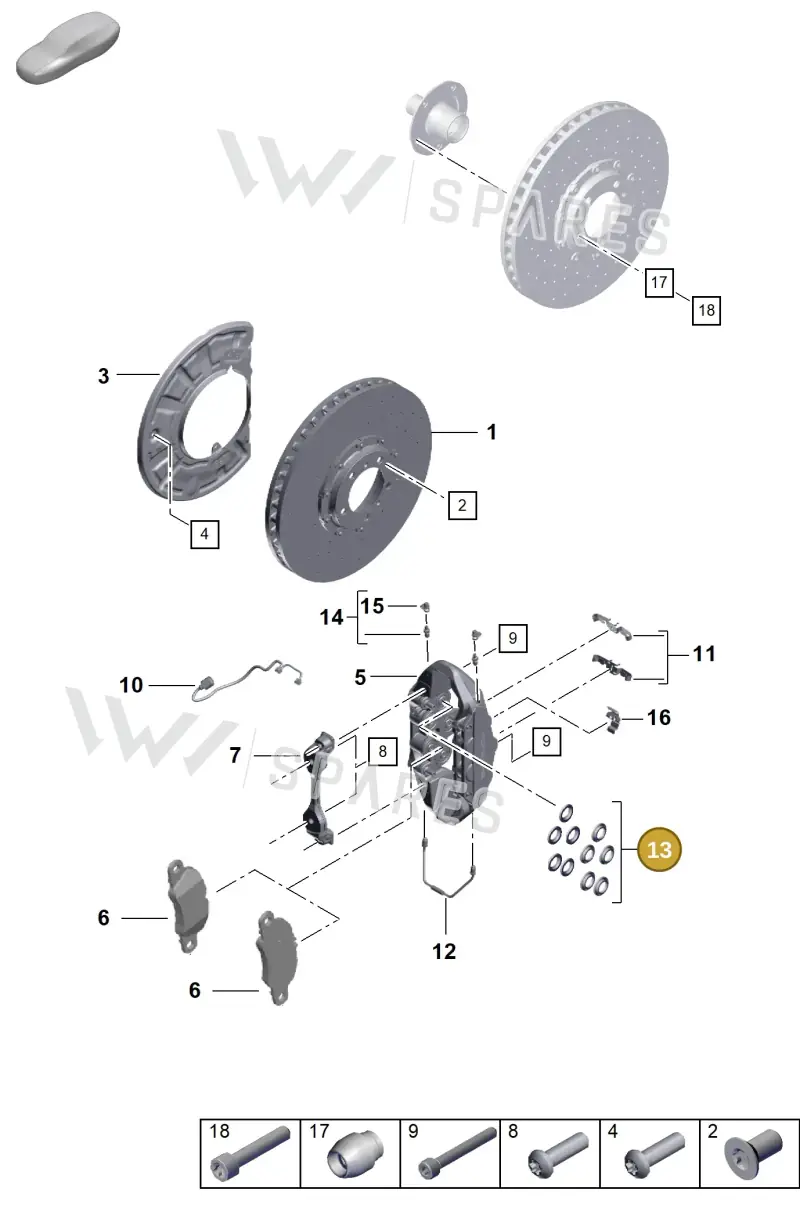 9P1698671D — Porsche 992 Sport Classic (2020-) diagram p57602000, position 13