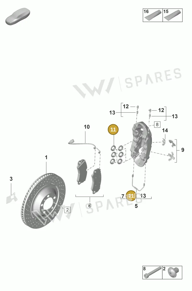 9P1698671D — Porsche GT3 RS (2021-) diagram p59602010, position 11
