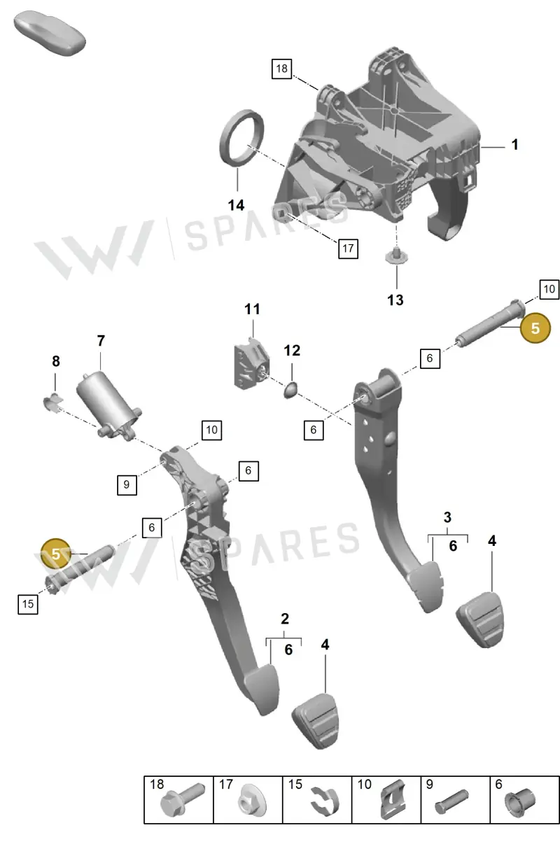 9P1721965 — Porsche Boxster Spyder (2019-2020) diagram p55702000, position 5