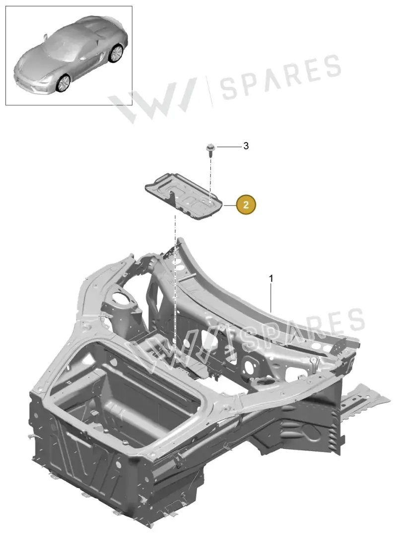 9P1804825A — Porsche Boxster Spyder (2015-2016) diagram p46801005, position 2