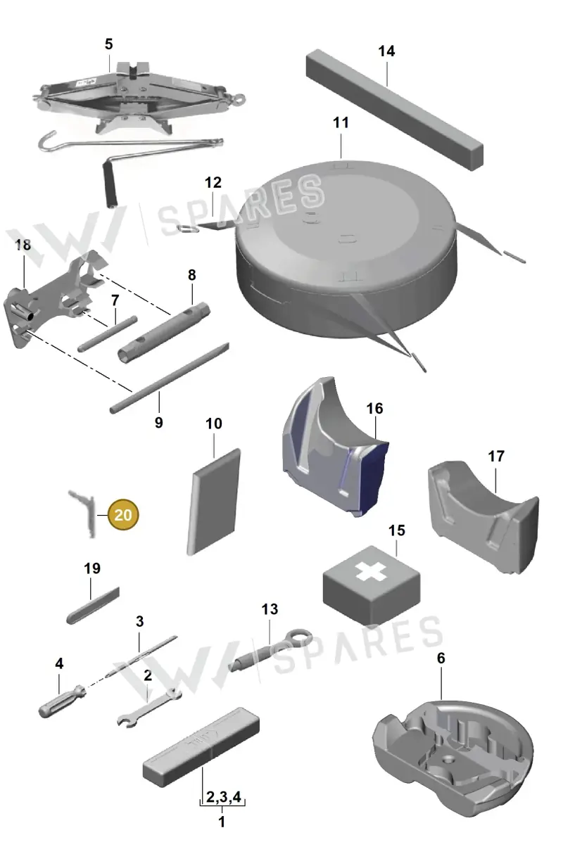 9P1825263 — Porsche Boxster Spyder (2019-2020) diagram p54001000, position 20
