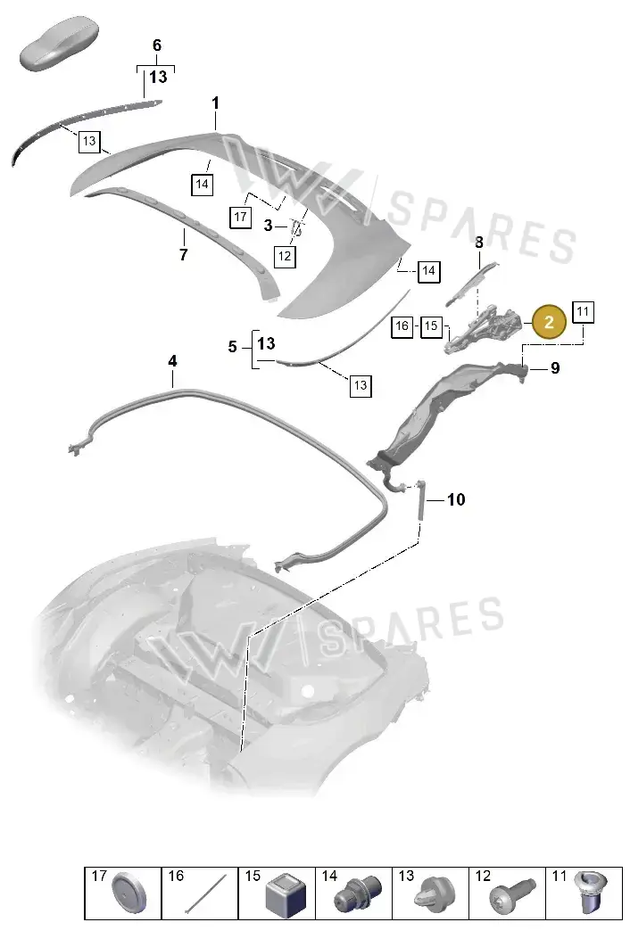 9P1825308Y — Porsche 911 (2024-2025) diagram p63811060, position 2