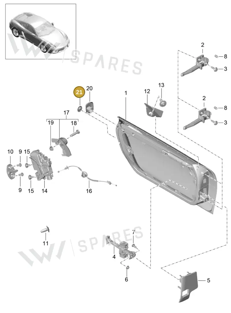 9P1837111A1E0 — Porsche Cayman (2013-2016) diagram p40804000, position 21