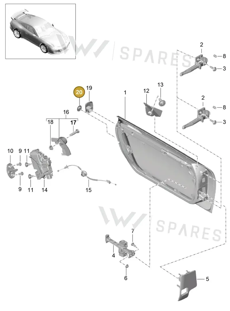 9P1837111A1E0 — Porsche 911 (2013-2020) diagram p41804000, position 20