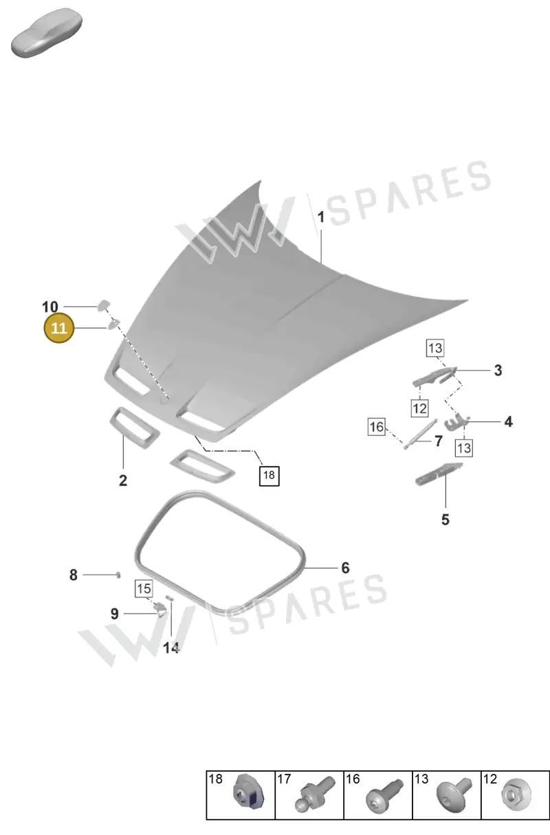 9P1853611 — Porsche GT3 RS (2021-) diagram p59803000, position 11