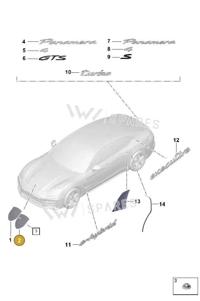 9P1853611 — Porsche Panamera (2023-) diagram p62810000, position 2