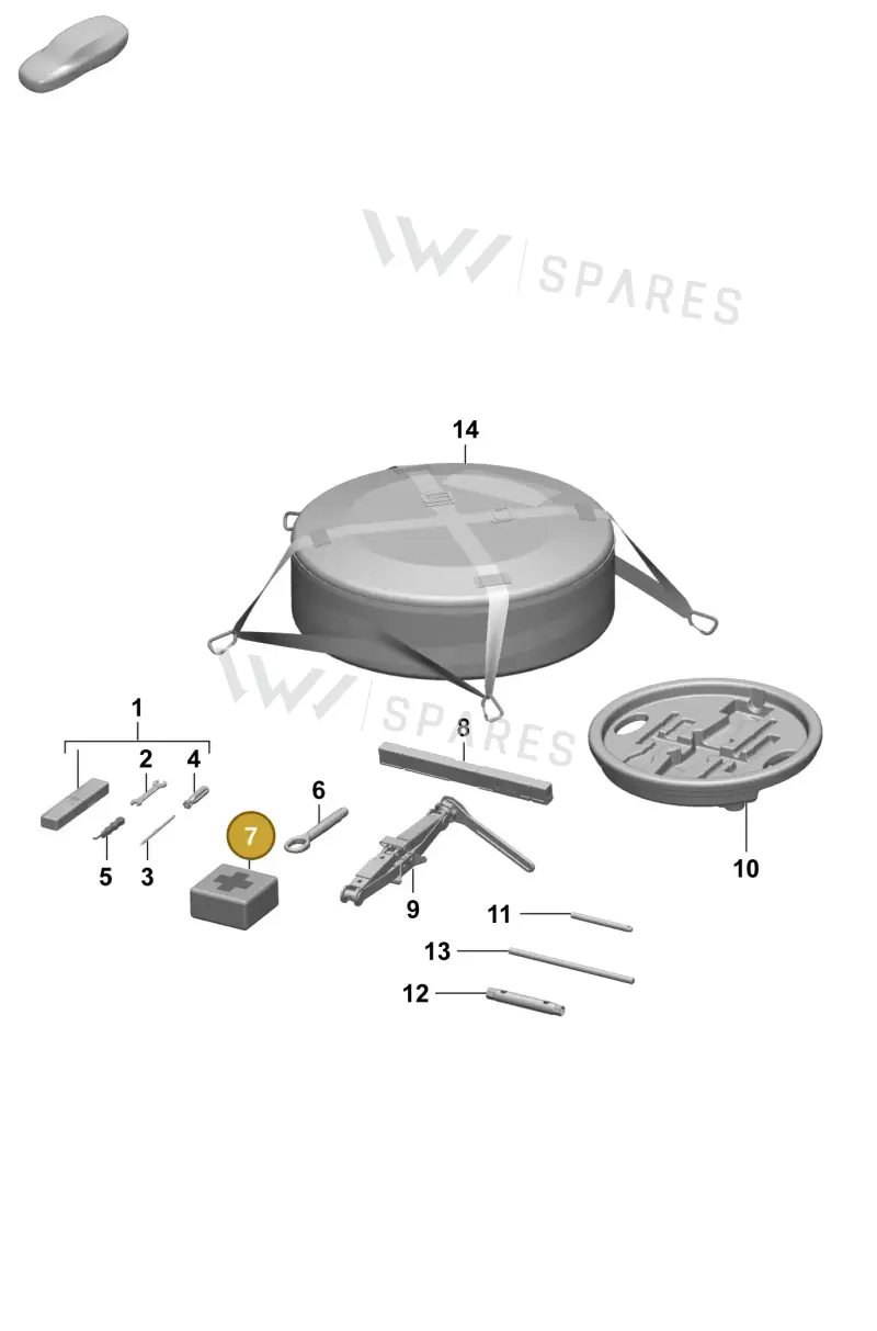 9P1860258A — Porsche Taycan Sport Turismo (2023-2025) diagram p64001000, position 7