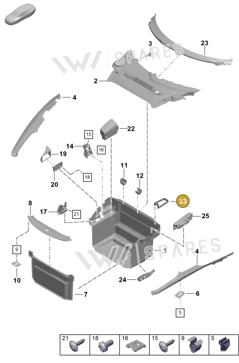 9P1860273A — Porsche Boxster Spyder (2019-2020) diagram p55807000, position 13