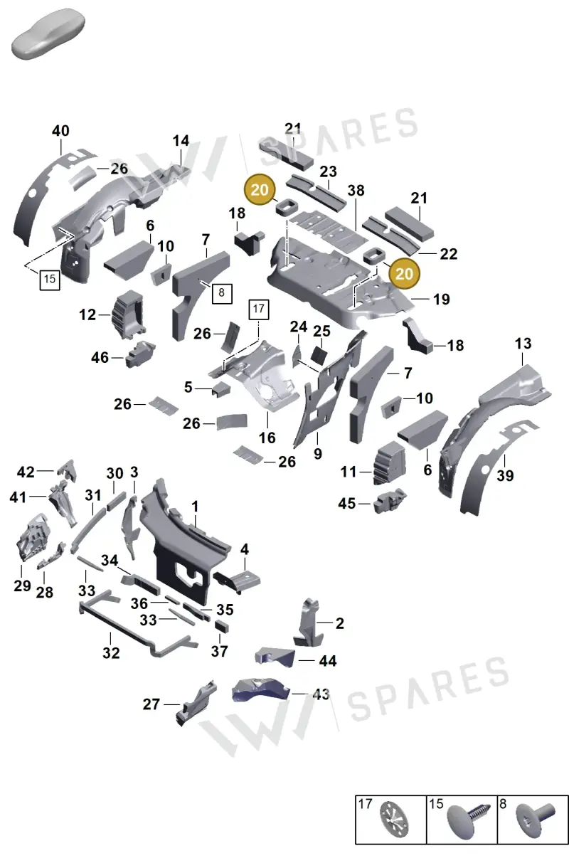9P1863873 — Porsche 911 (2024-2025) diagram p63807445, position 20