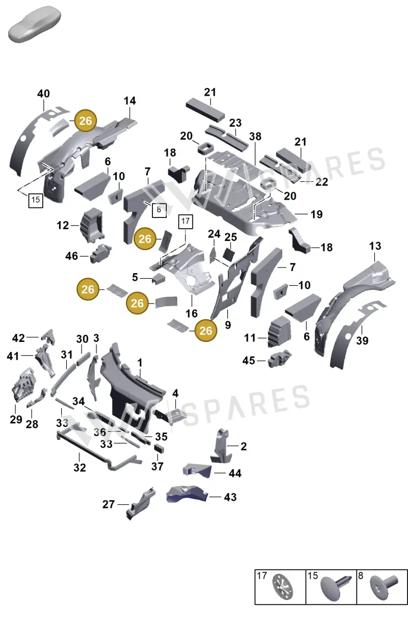 9P1863881 — Porsche 911 (2024-2025) diagram p63807445, position 26