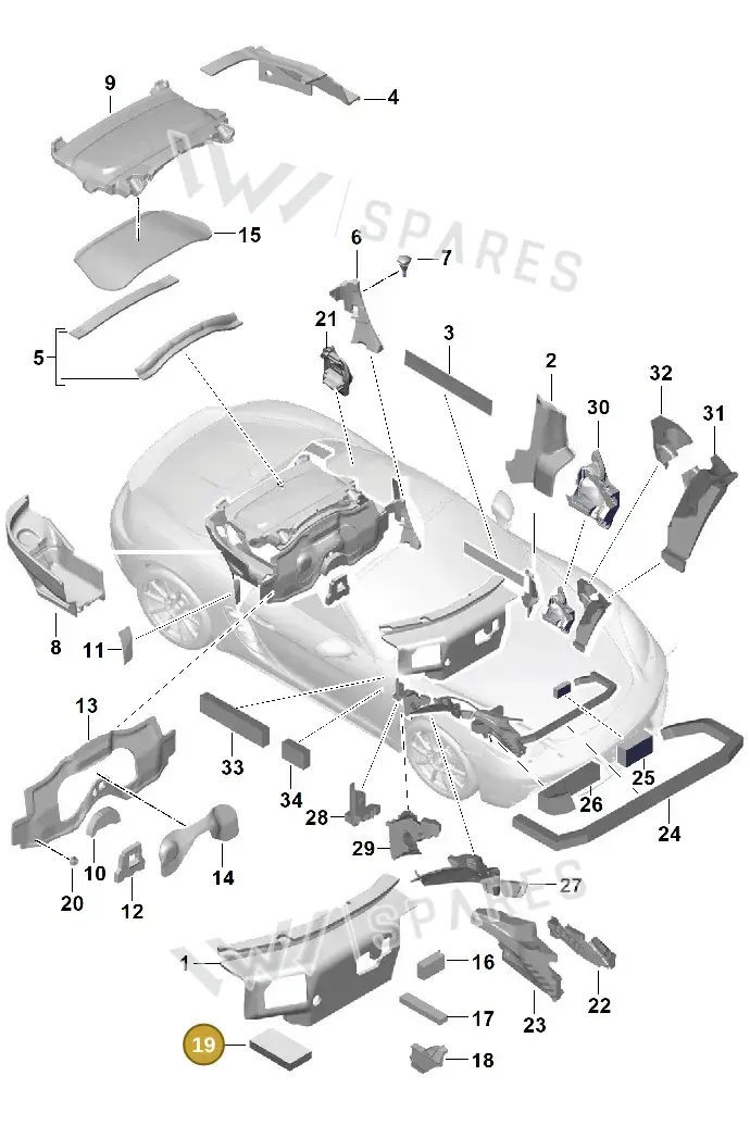9P1864714 — Porsche Boxster (2016-) diagram p48807080, position 19
