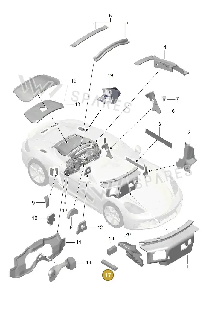 9P1864714 — Porsche Cayman (2016-) diagram p50807080, position 17