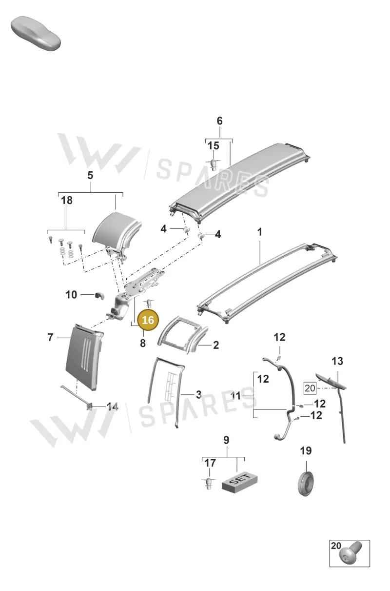 9P1871291 — Porsche 911 (2024-2025) diagram p53811410, position 16