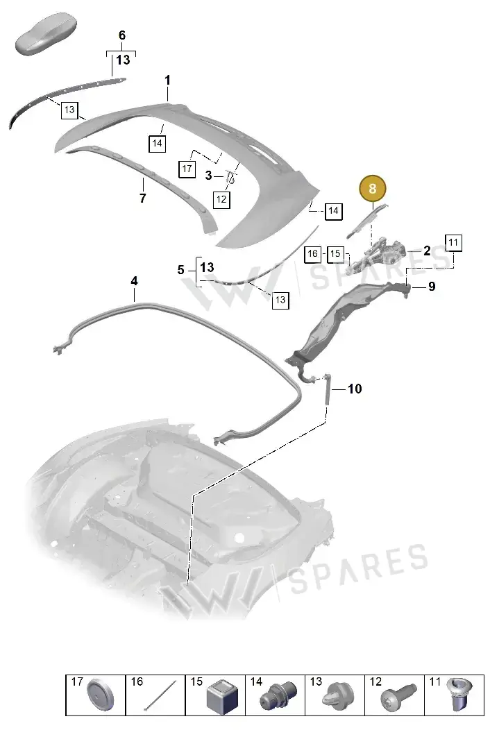 9P1871393 — Porsche 911 (2024-2025) diagram p63811060, position 8