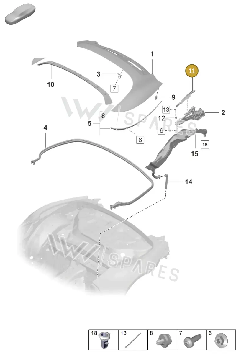 9P1871394 — Porsche 992 Sport Classic (2020-) diagram p57811060, position 11