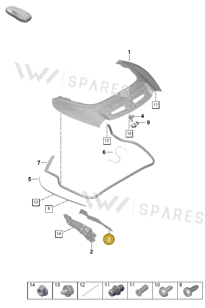 9P1871394A — Porsche 992 Carrera Coupe (2024-) diagram p63811070, position 3