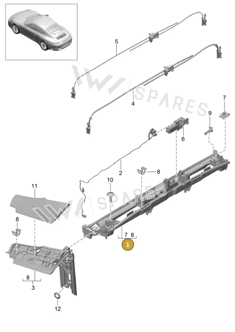 9P1872409A1E0 — Porsche 911 (2018-2024) diagram p47811050, position 1