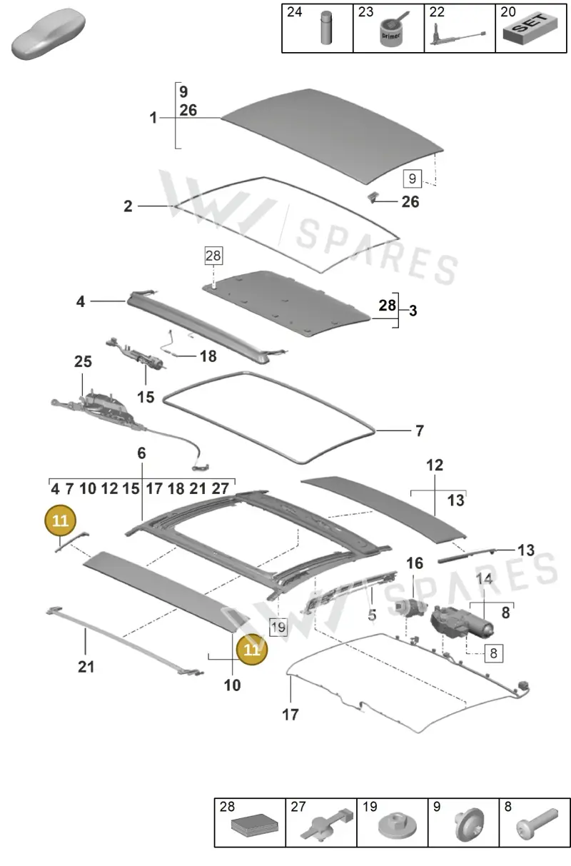 9P1877440A — Porsche 911 (2024-2025) diagram p53811000, position 11