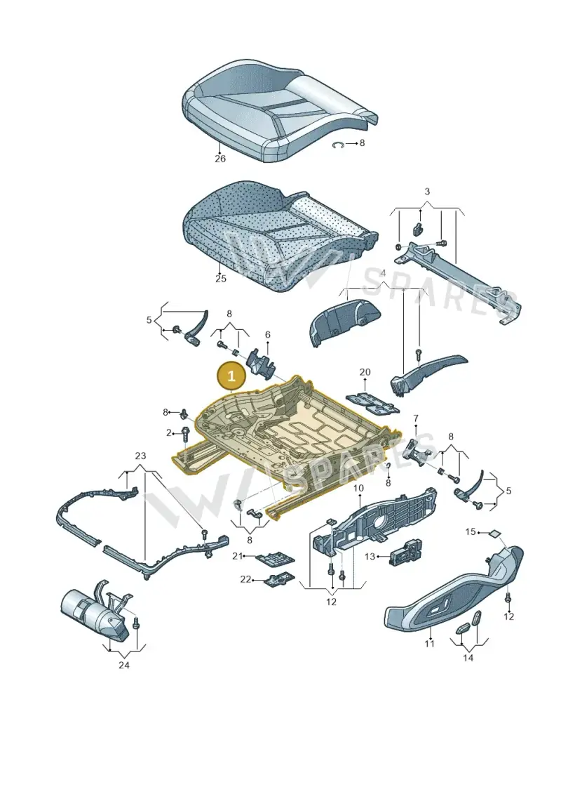 9P1881105K — Audi R8 Spyder (2015-2024) diagram 872881000, position 1