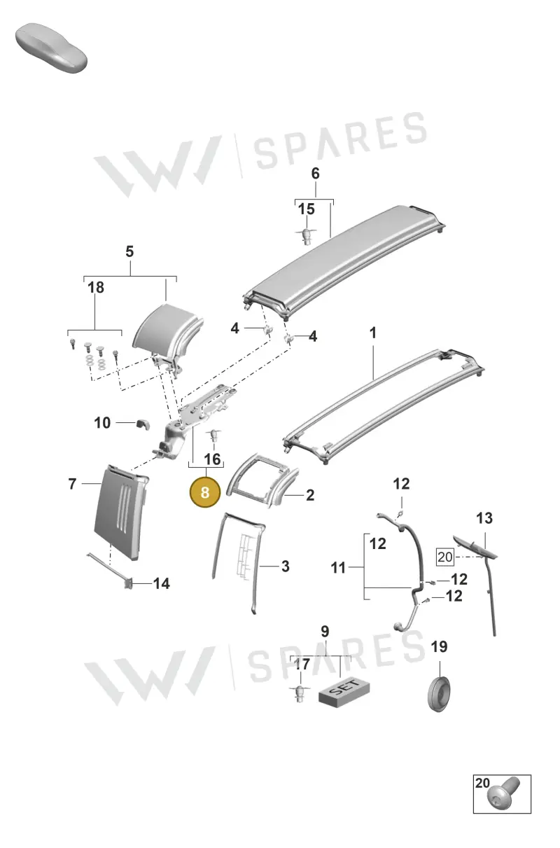 9P1898021 — Porsche 911 (2024-2025) diagram p53811410, position 8