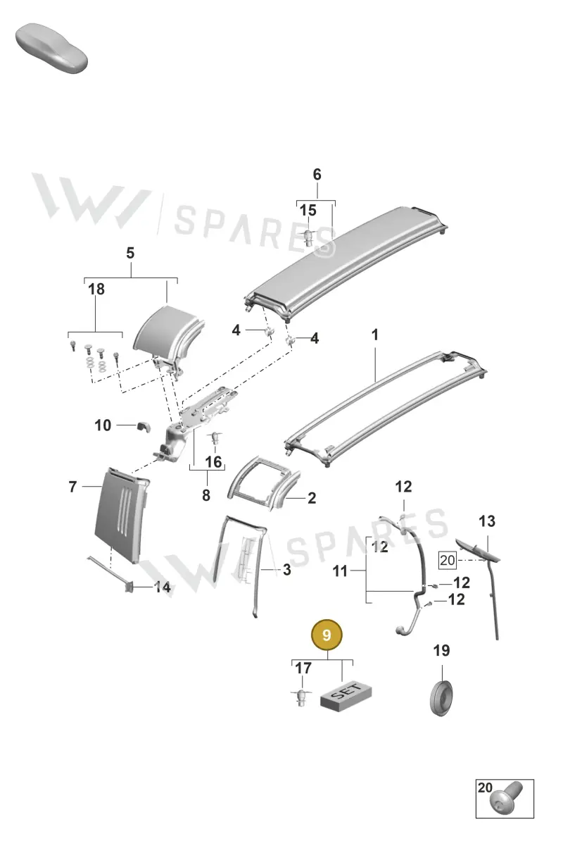 9P1898031 — Porsche 911 (2024-2025) diagram p53811410, position 9