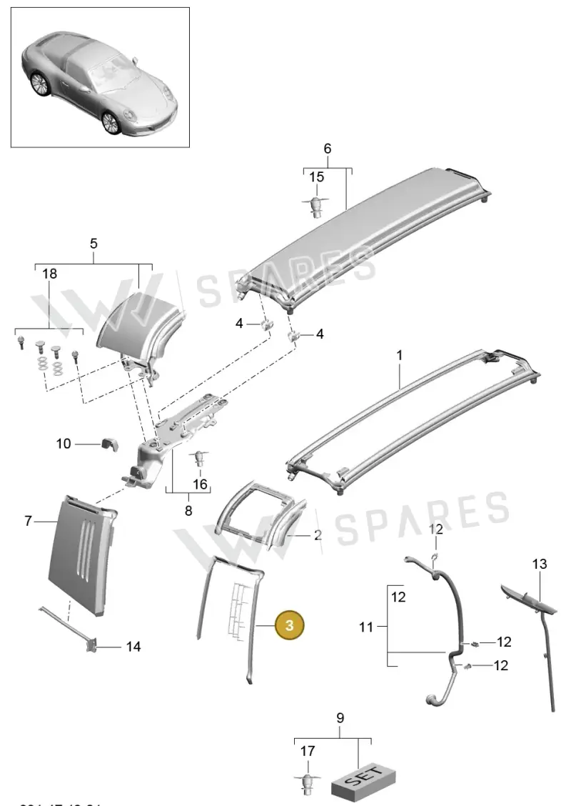 9P1898182 — Porsche 911 (2016-2019) diagram p47811052, position 3