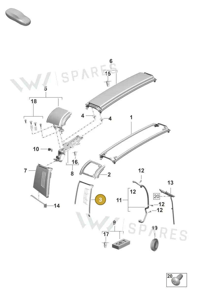 9P1898182 — Porsche 911 (2018-2024) diagram p53811410, position 3