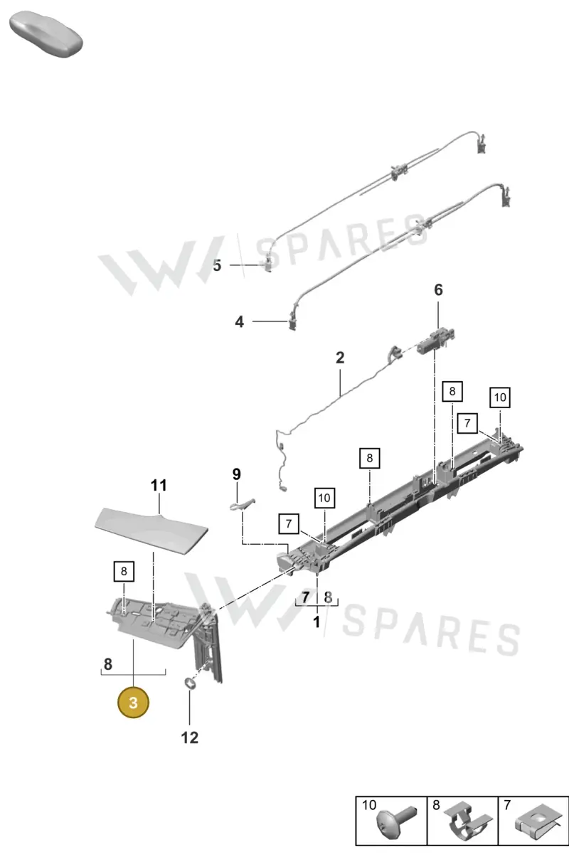 9P1898280A — Porsche 911 (2020-2022) diagram p57811400, position 3